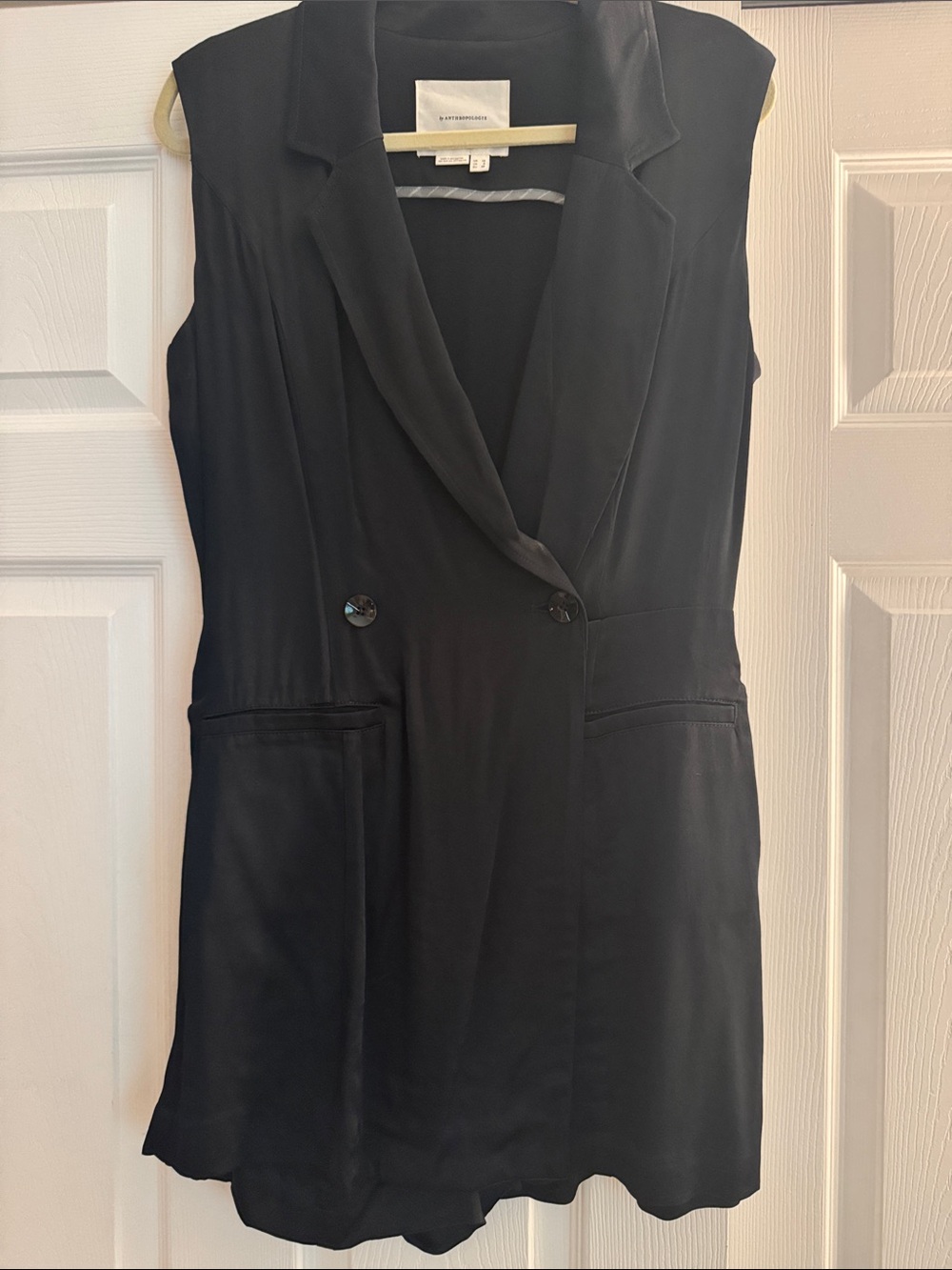 Sleeveless Black Tuxedo Romper- Anthropologie 8